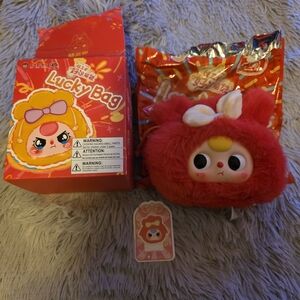 Baby Three Adorable Red and White Plush Pendant Bag - Lei Lei